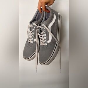 Vans Gray and White Canvas Sneakers